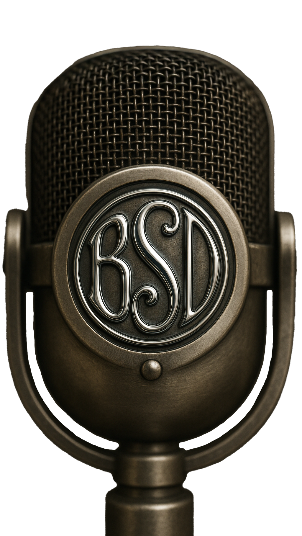 Vintage microphone with BSD logo